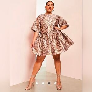 ASOS Luxe Curve Jacquard Zebra Dress 22